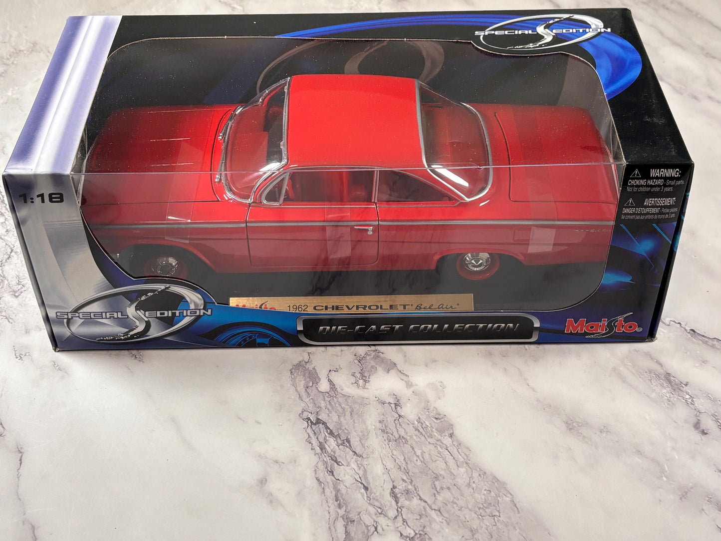 Maisto 1/18 1962 Red Chevrolet Chevy Bel Air Special Edition Diecast New