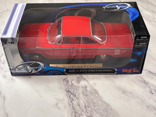Maisto 1/18 1962 Red Chevrolet Chevy Bel Air Special Edition Diecast New