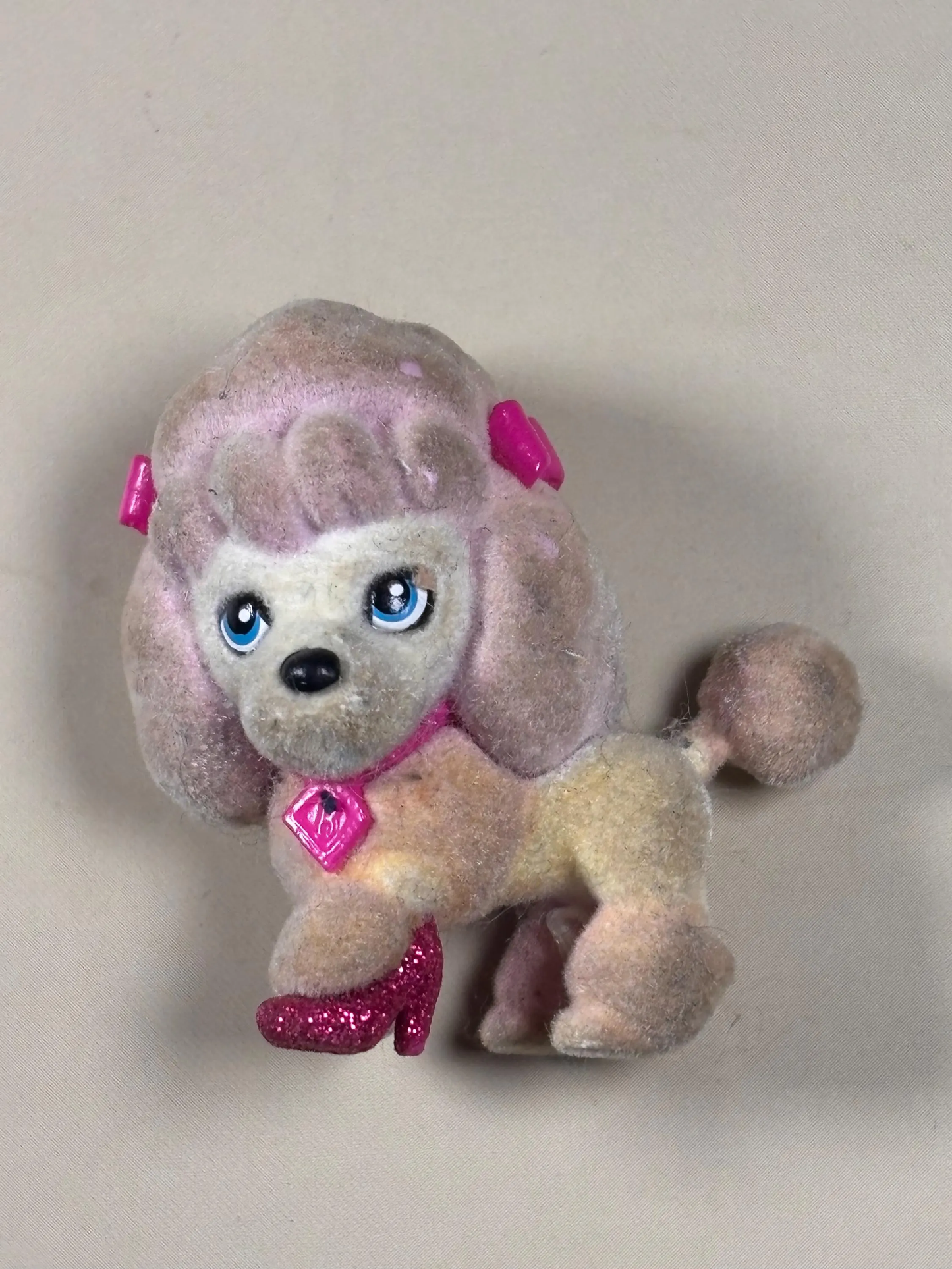 Mattel Glam Dog Pink Heel Shoe Puppy Pets Animals Barbie Dollhouse Gray Poodle
