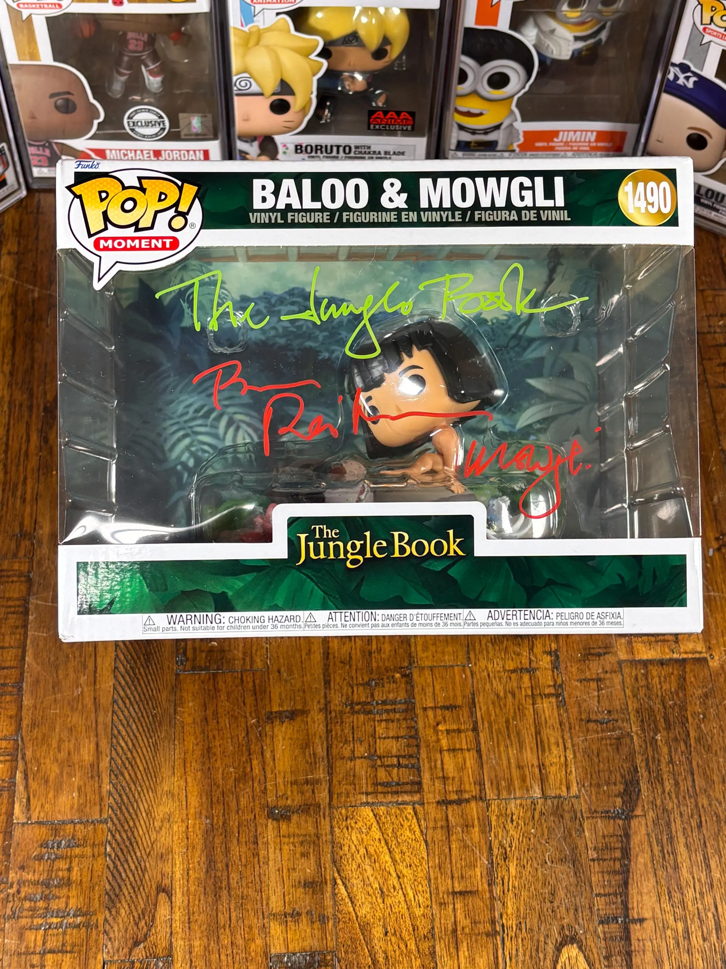SIGNED Bruce Reitherman Disney Baloo & Mowgli Funko Pop! Moment with COA #1490