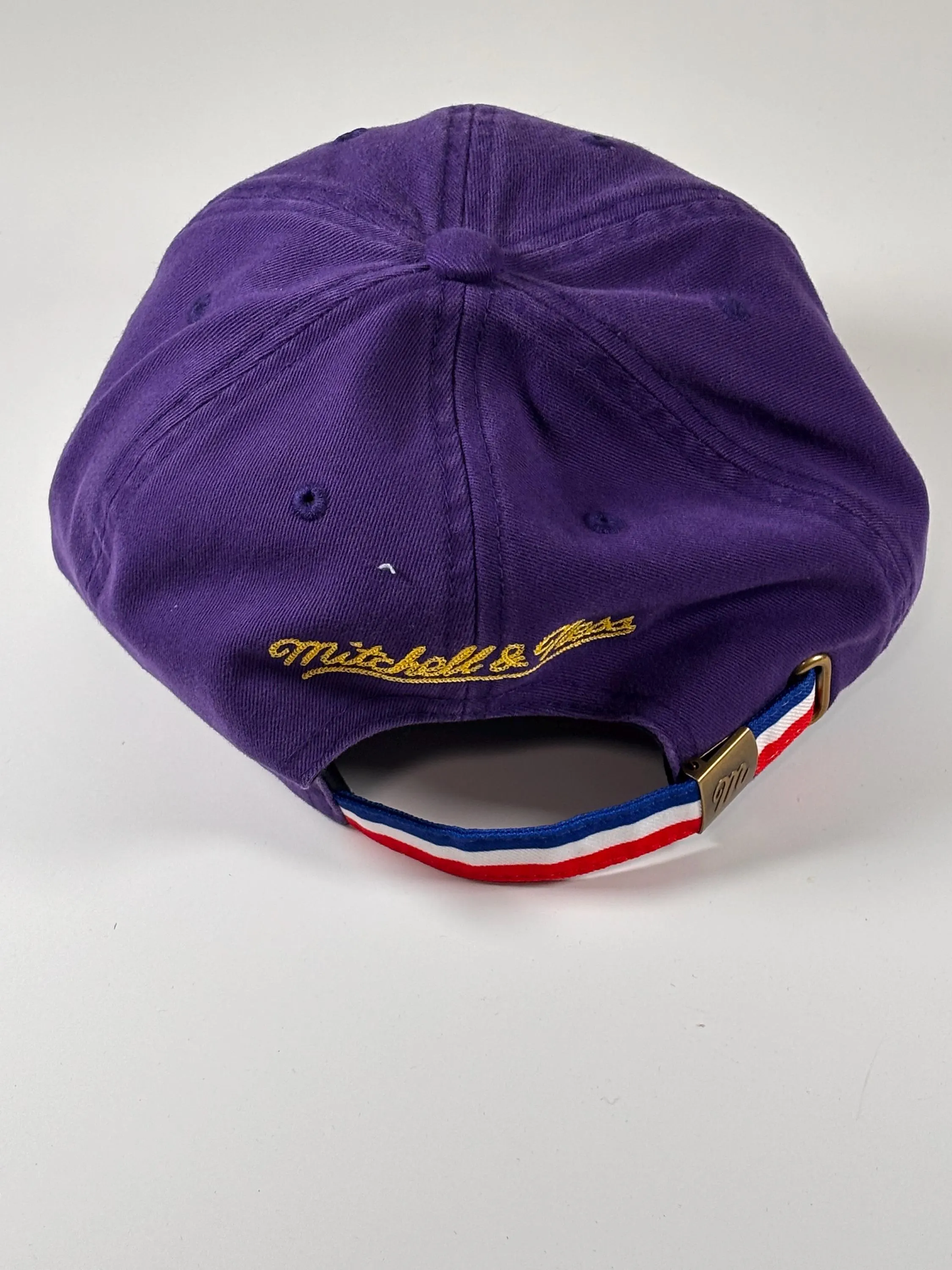 Mitchell Ness LA Los Angeles Lakers Purple Thread Stone Adjustable Dad Hat New