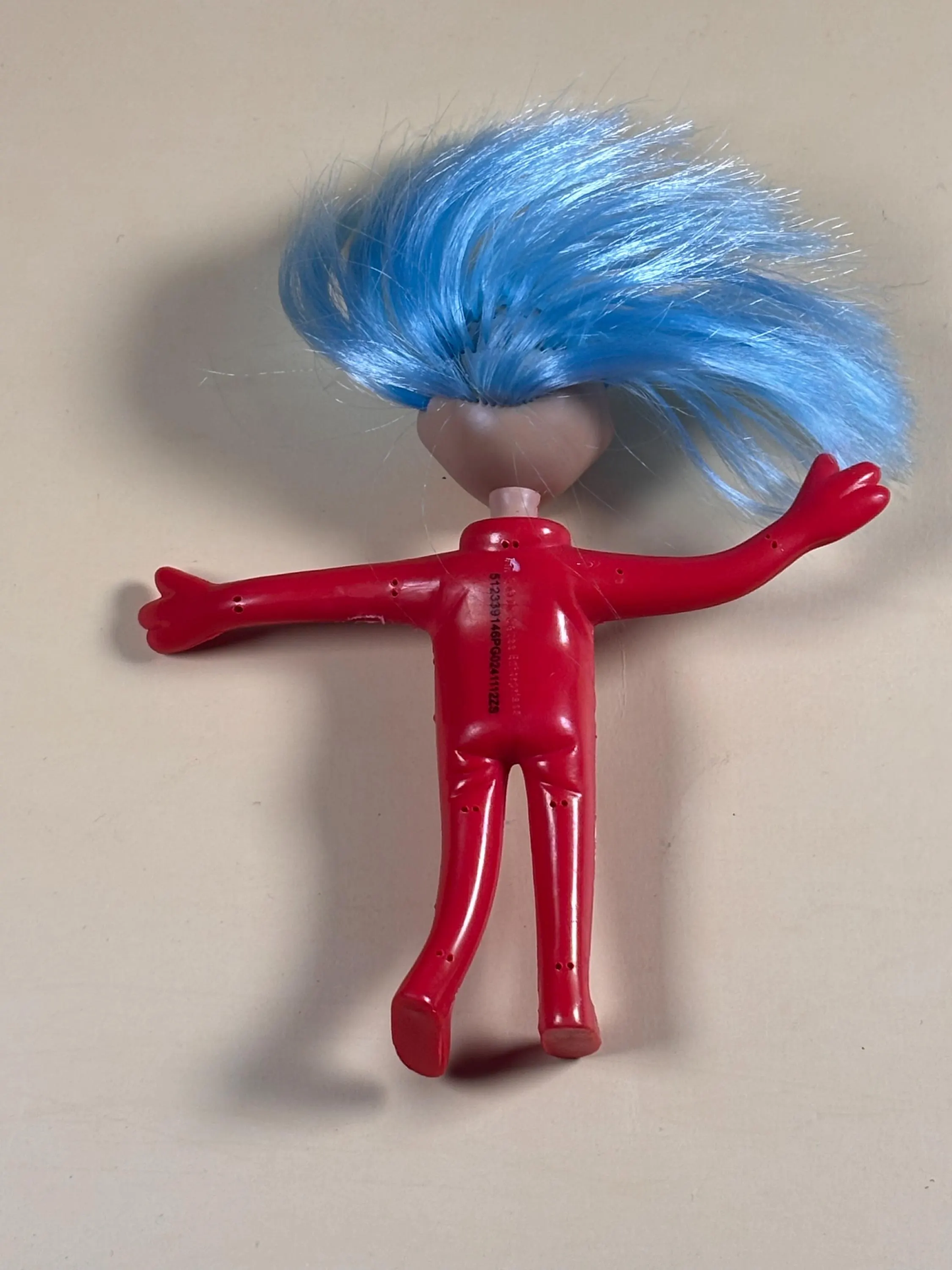 Lot of 2 Dr Suess Cat In The Hat Thing 1 & Thing 2 Bendy Posable Blue Hair 4”