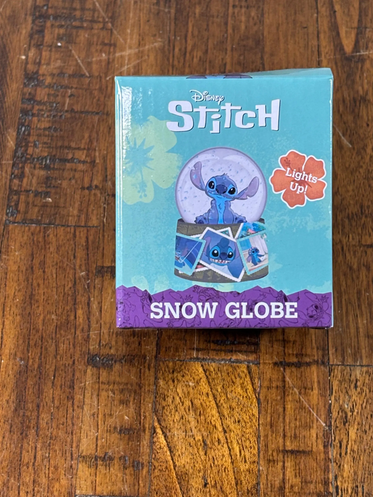 Disney Lilo Stitch Character Silver Buffalo Mini Light Snow Globe Snow Dome New