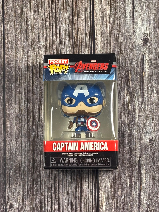 New Funko Pop Marvel Avengers Captain America Bobble head Keychain Vinyl Figure