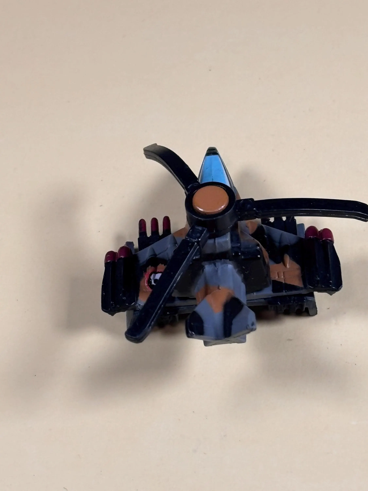 Micro Machines Military One ZI-9000 Helicopter Grey Brown Black Galoob 1993 LGTI