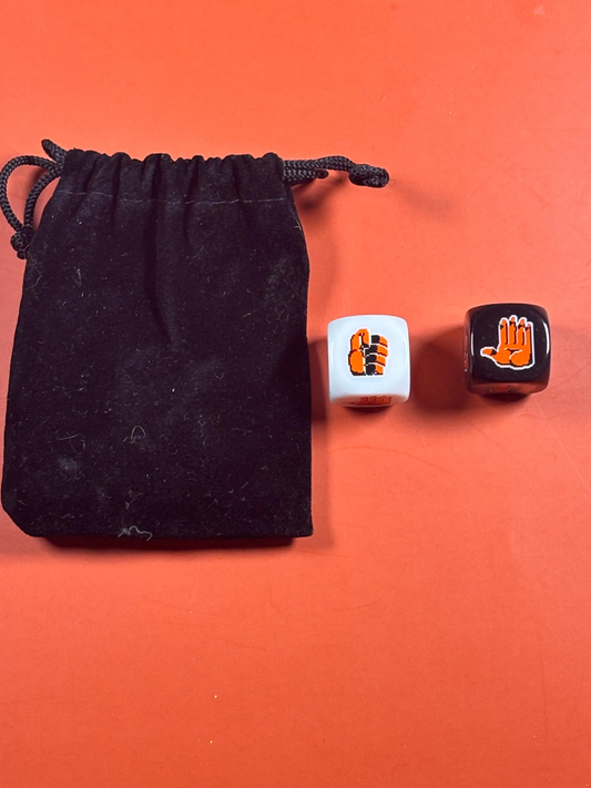 Loot Crate Fun Rock Paper Scissors Dice Game Velvet Bag 2015 Rare Discontinued