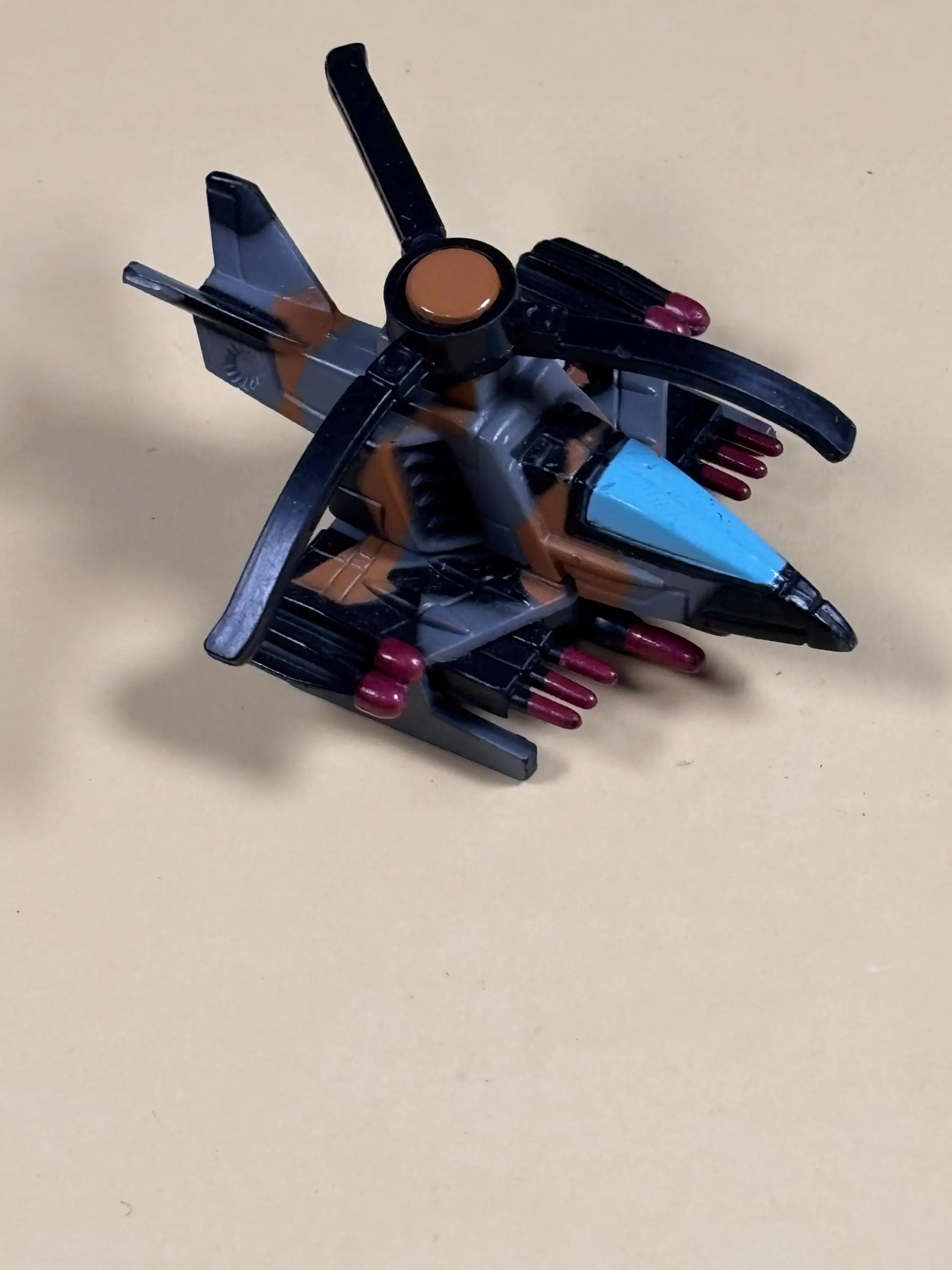Micro Machines Military One ZI-9000 Helicopter Grey Brown Black Galoob 1993 LGTI