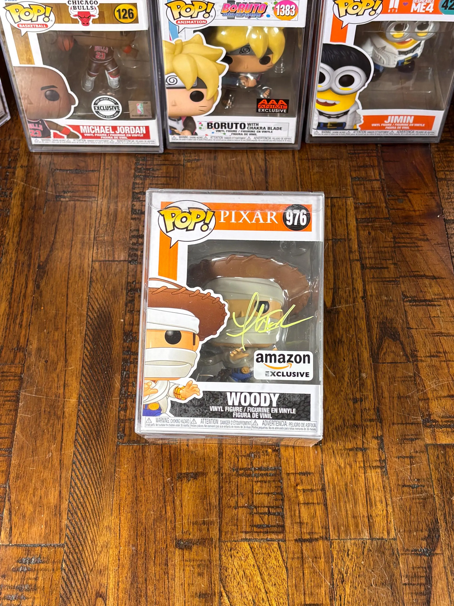 Funko Pop! Pixar Toy Story Mummy Woody 976 Amazon Signed COA Thomas Ian Nicholas