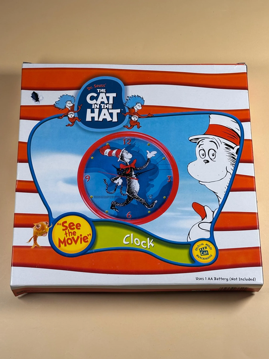 Dr. Seuss Cat In The Hat 2003 Universal Studios Wall Clock Round 9.5"