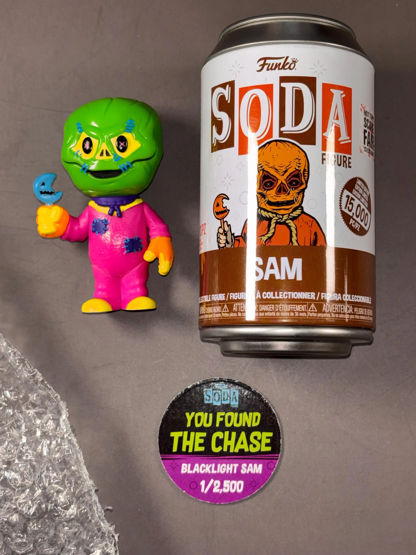 Funko Soda Sam Trick 'R Treat Hot Topic Scare Fair Black Light Chase /2500