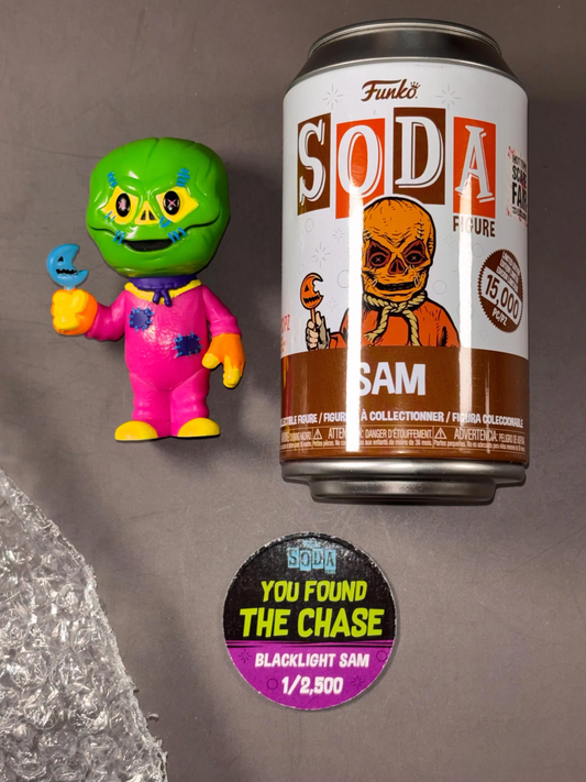 Funko Soda Sam Trick 'R Treat Hot Topic Scare Fair Black Light Chase /2500