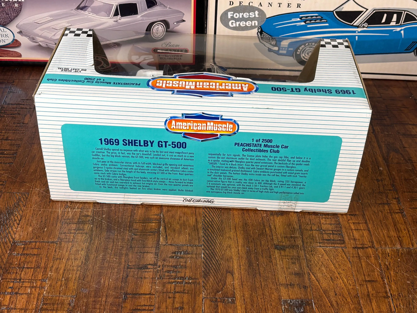 Ertl 1/18 scale Diecast 1969 Shelby GT 500 PeachState Muscle Car Blue 1/2500 New
