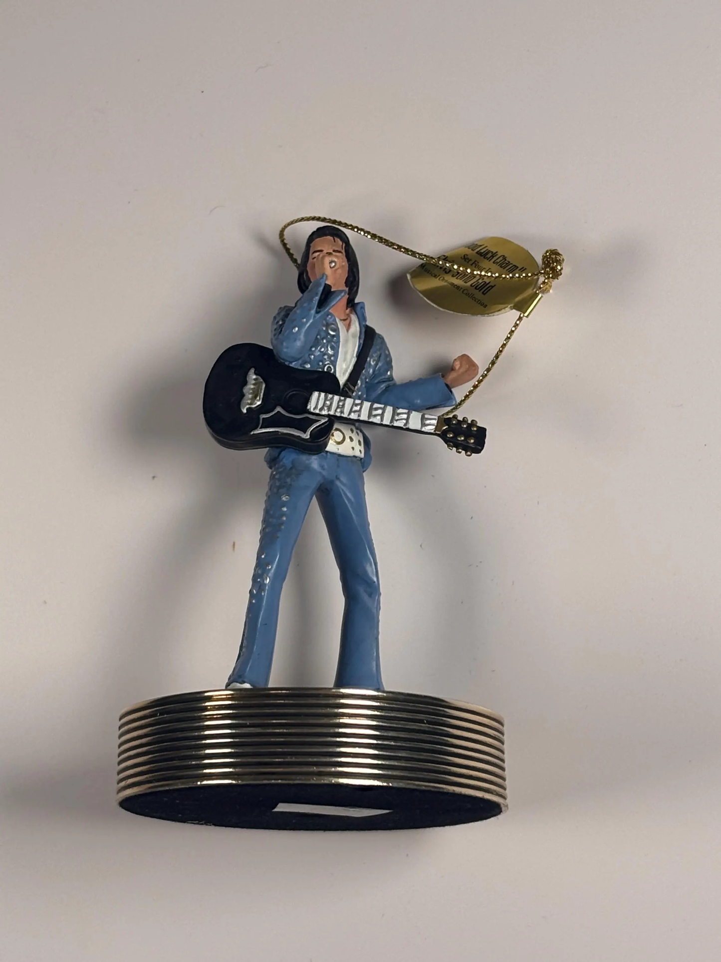 Bradford Editions Elvis Solid Gold Christmas Ornament Collection Blue Suede Shoes