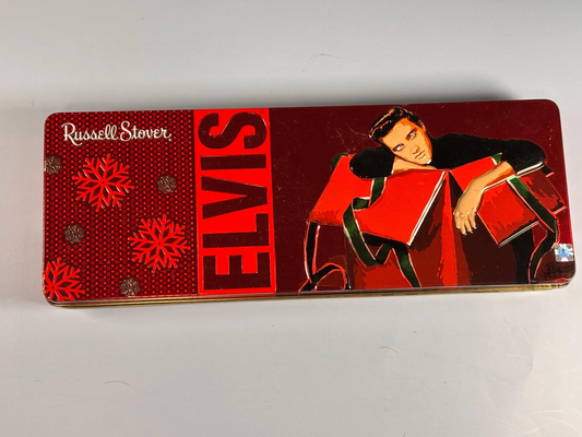 Elvis Presley Russell Stover Christmas Candy Tin Collectible Box 2009 Vintage 12x5”