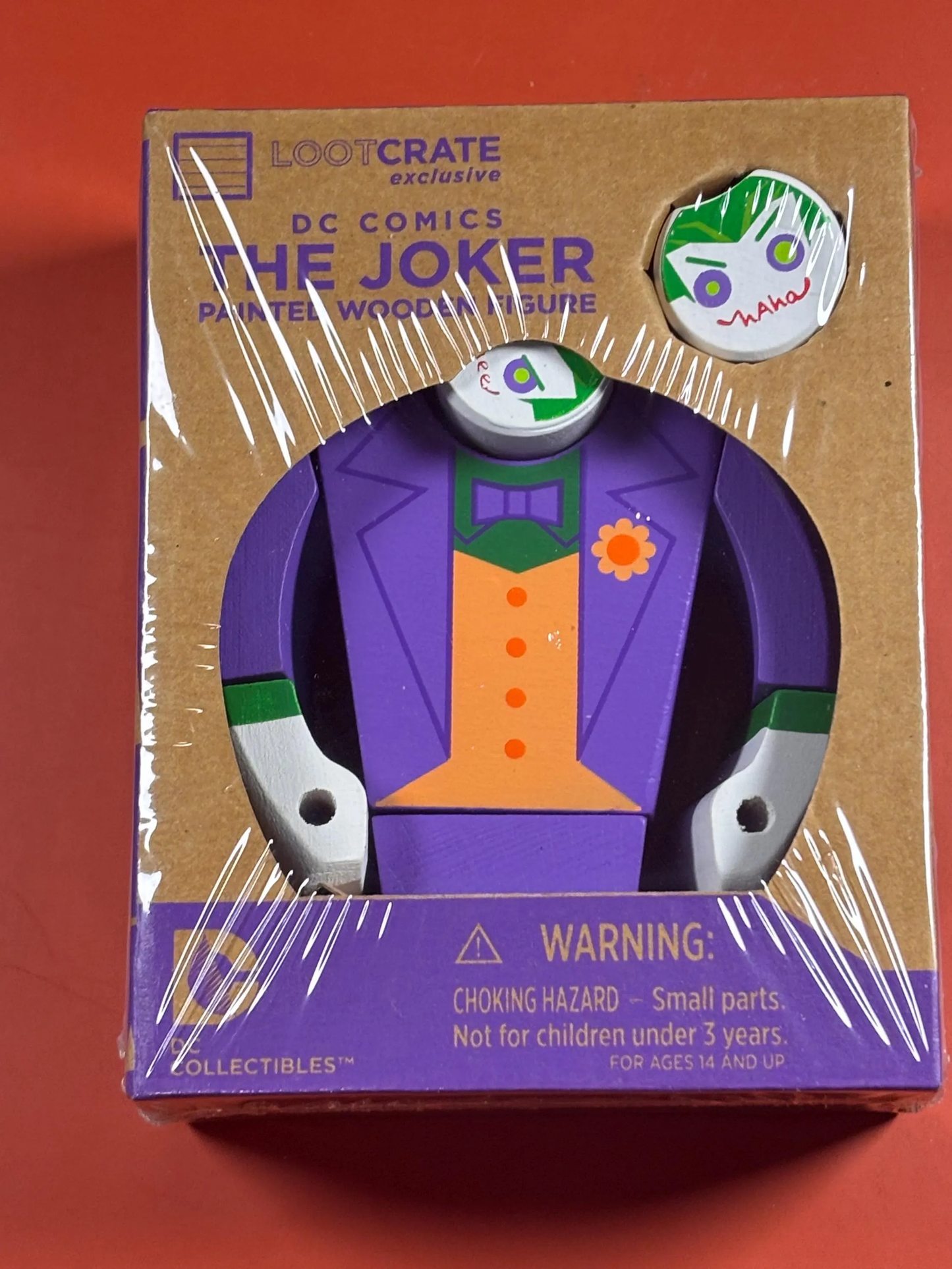 2015 LootCrate Exclusive "The Joker" Painted Wooden Figure DC Comics New