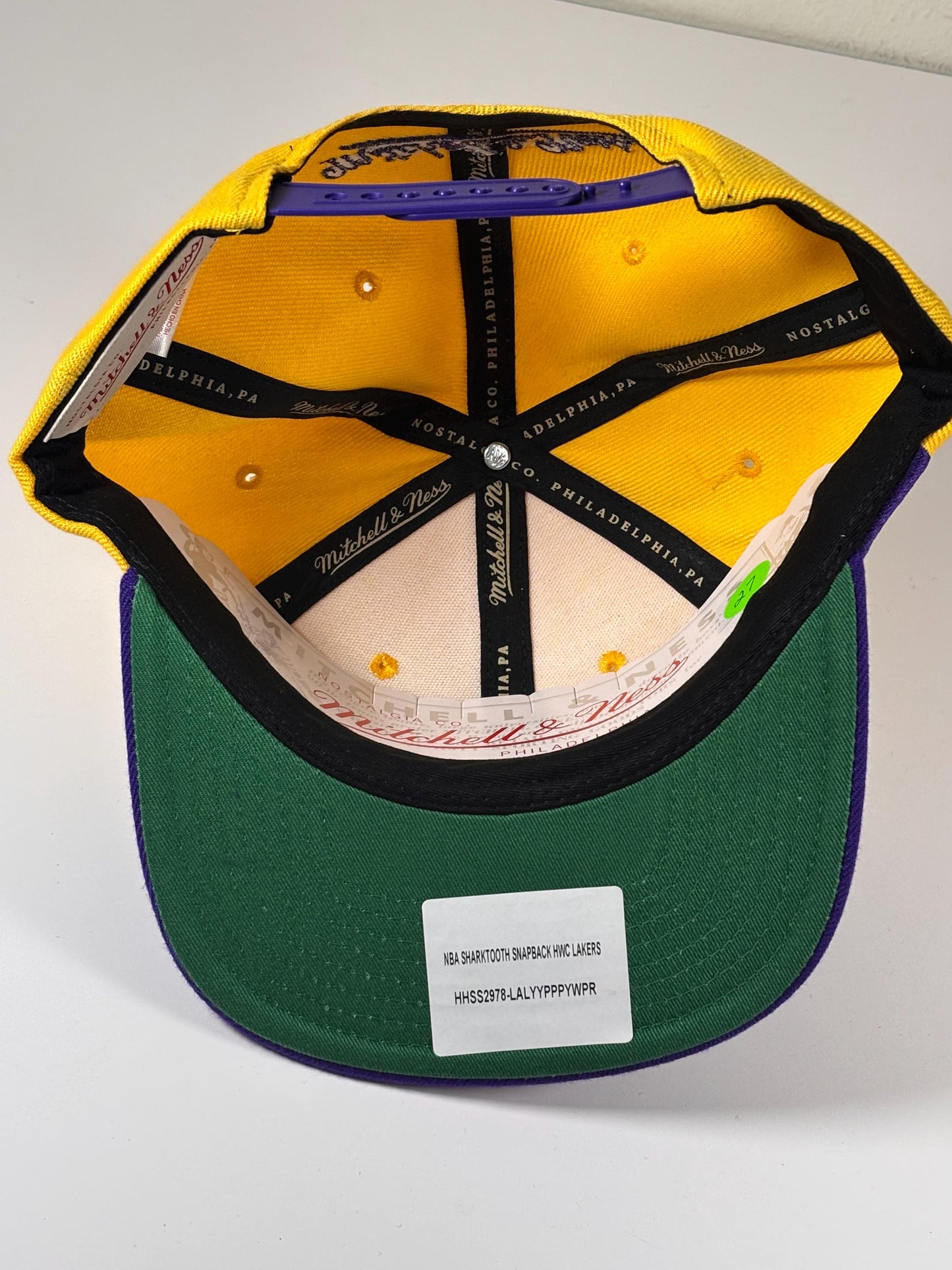 Mitchell & Ness NBA Los Angeles Lakers HWC Sharktooth Snapback Hat Purple/Gold