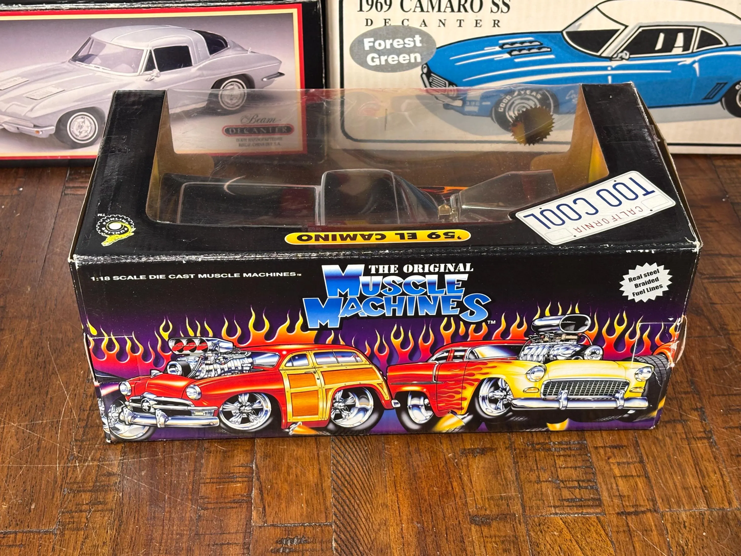 El Camino Chevy 1959 Diecast 1:18 Scale Muscle Machines Hot Rod Flames Model Car
