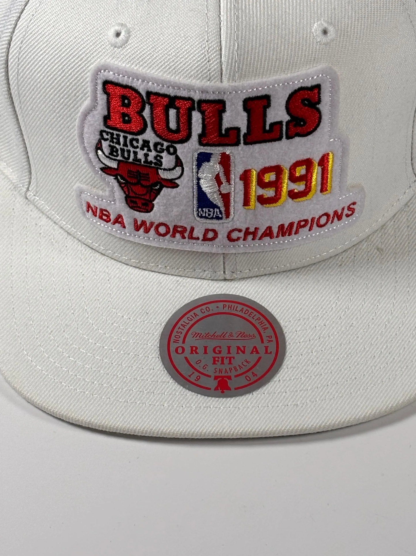 Mitchell & Ness Chicago Bulls White 1991 NBA Finals Champions Snapback Hat New