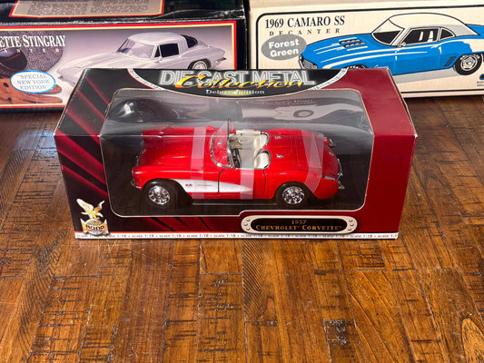 1957 Chevrolet Corvette Red Die-Cast Model Car 1:18 Scale Road Legends Deluxe New