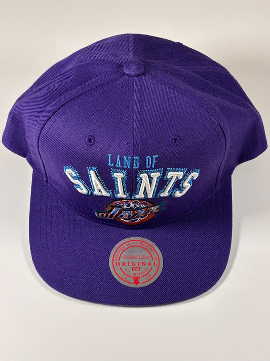 Mitchell & Ness Utah Jazz Land of the Saints ZZ Purple Snapback Hat Cap New