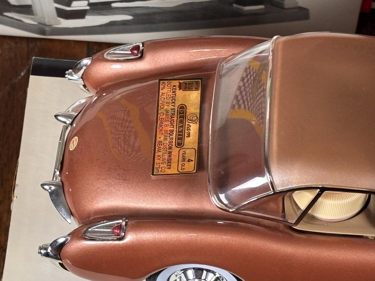 Jim Beam Copper Brown Gold 1957 Chevrolet Chevy Corvette Decanter Empty Bottle
