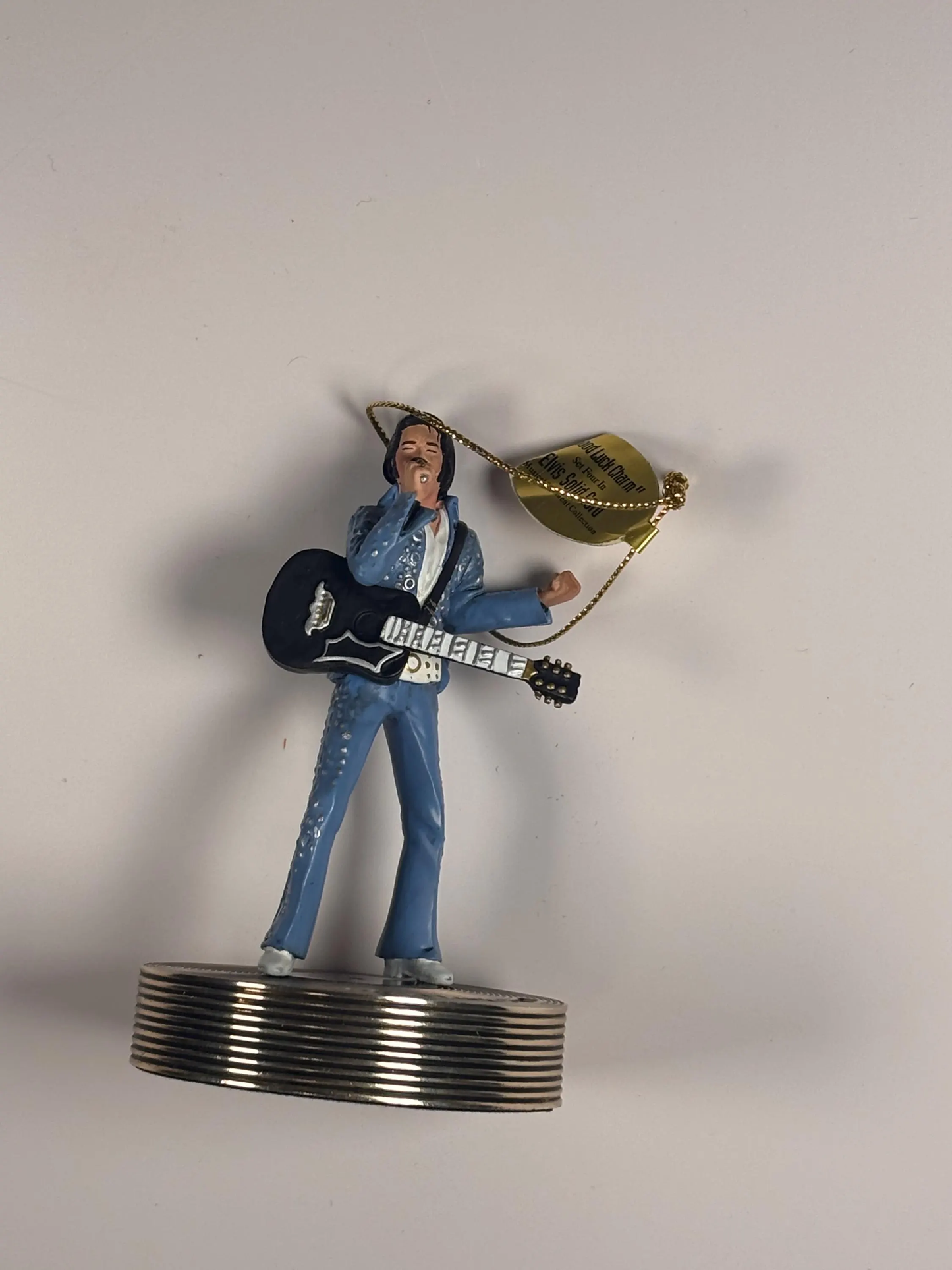 Bradford Editions Elvis Solid Gold Christmas Ornament Collection Blue Suede Shoes