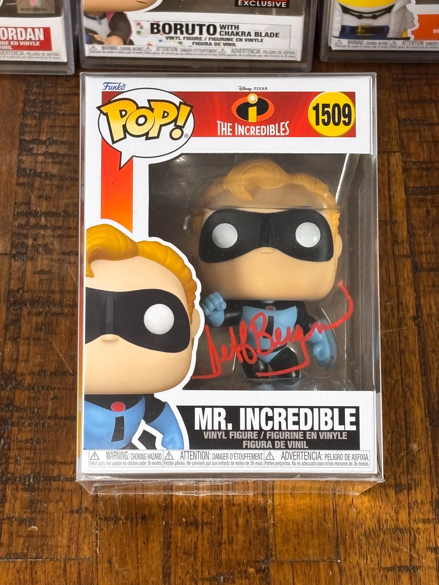 Funko Pop! The Incredibles Mr. Incredible #1509 Signed Jeff Bergman Vinyl COA