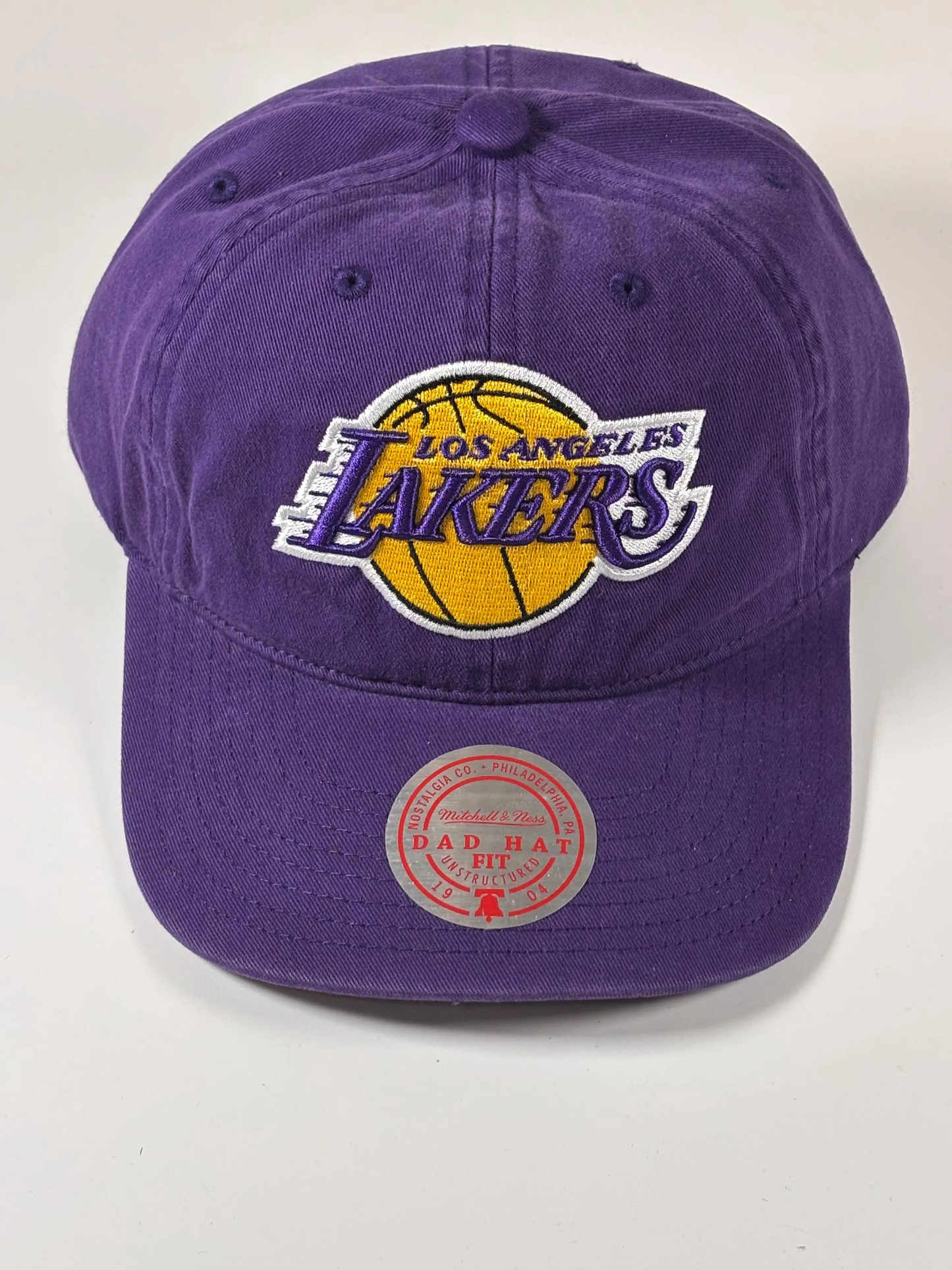 Mitchell Ness LA Los Angeles Lakers Purple Thread Stone Adjustable Dad Hat New