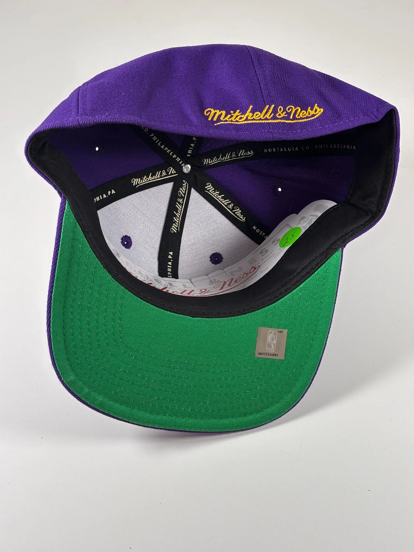 Mitchell & Ness LA Los Angeles Lakers Hardwood Shark Bite Fitted Hat New 7 3/8