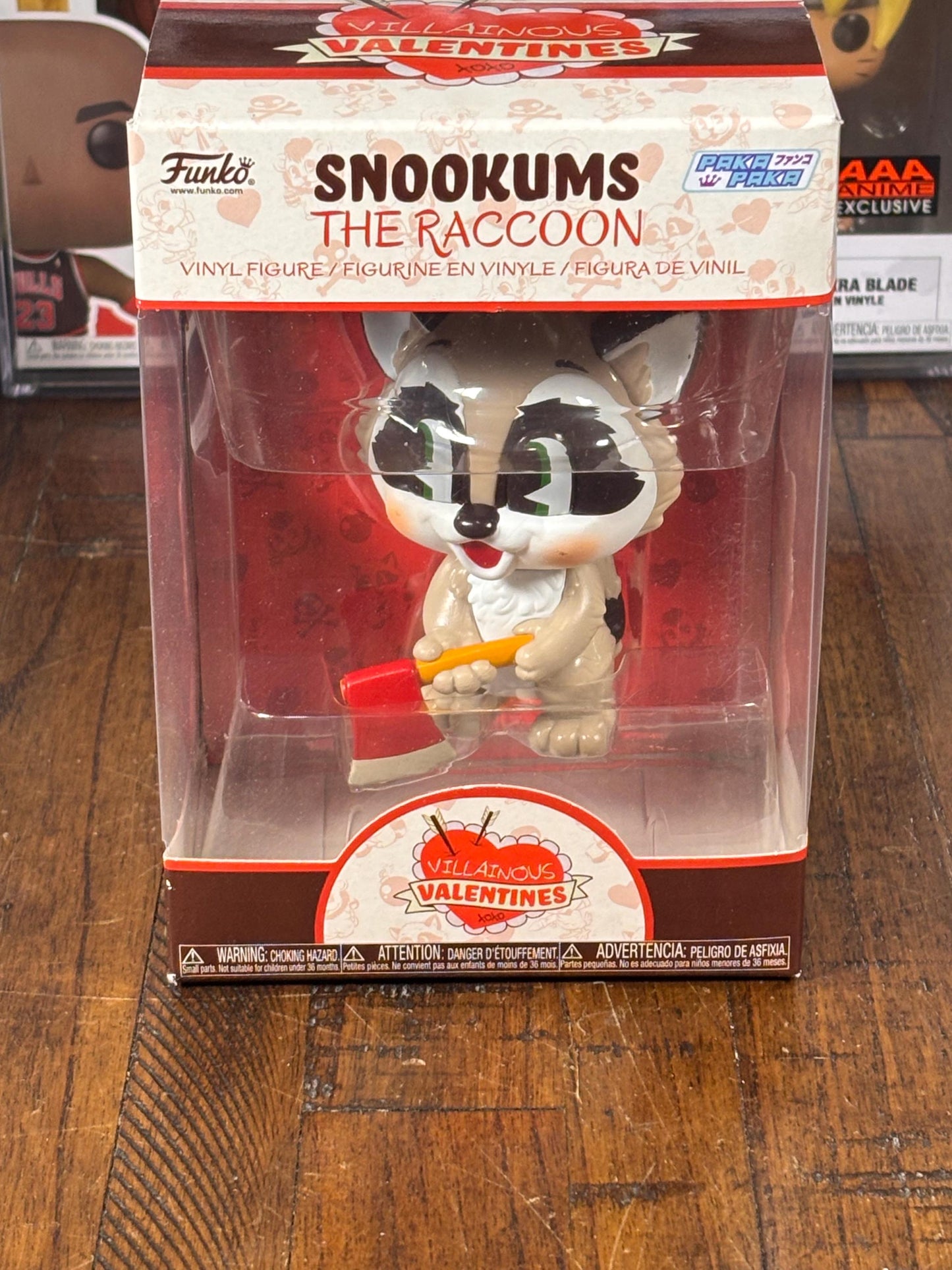 New Funko Pop Villainous Valentines Xoxo Snookums The Racoon Vynil Figure