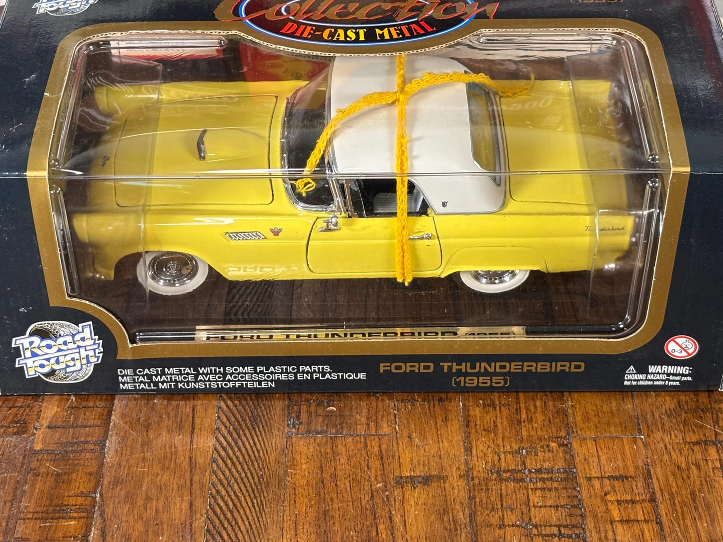 Road Tough 1955 Ford Thunderbird Convertible Yellow 1/18 Scale Diecast Car