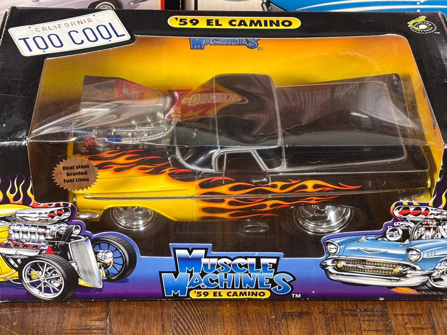 El Camino Chevy 1959 Diecast 1:18 Scale Muscle Machines Hot Rod Flames Model Car