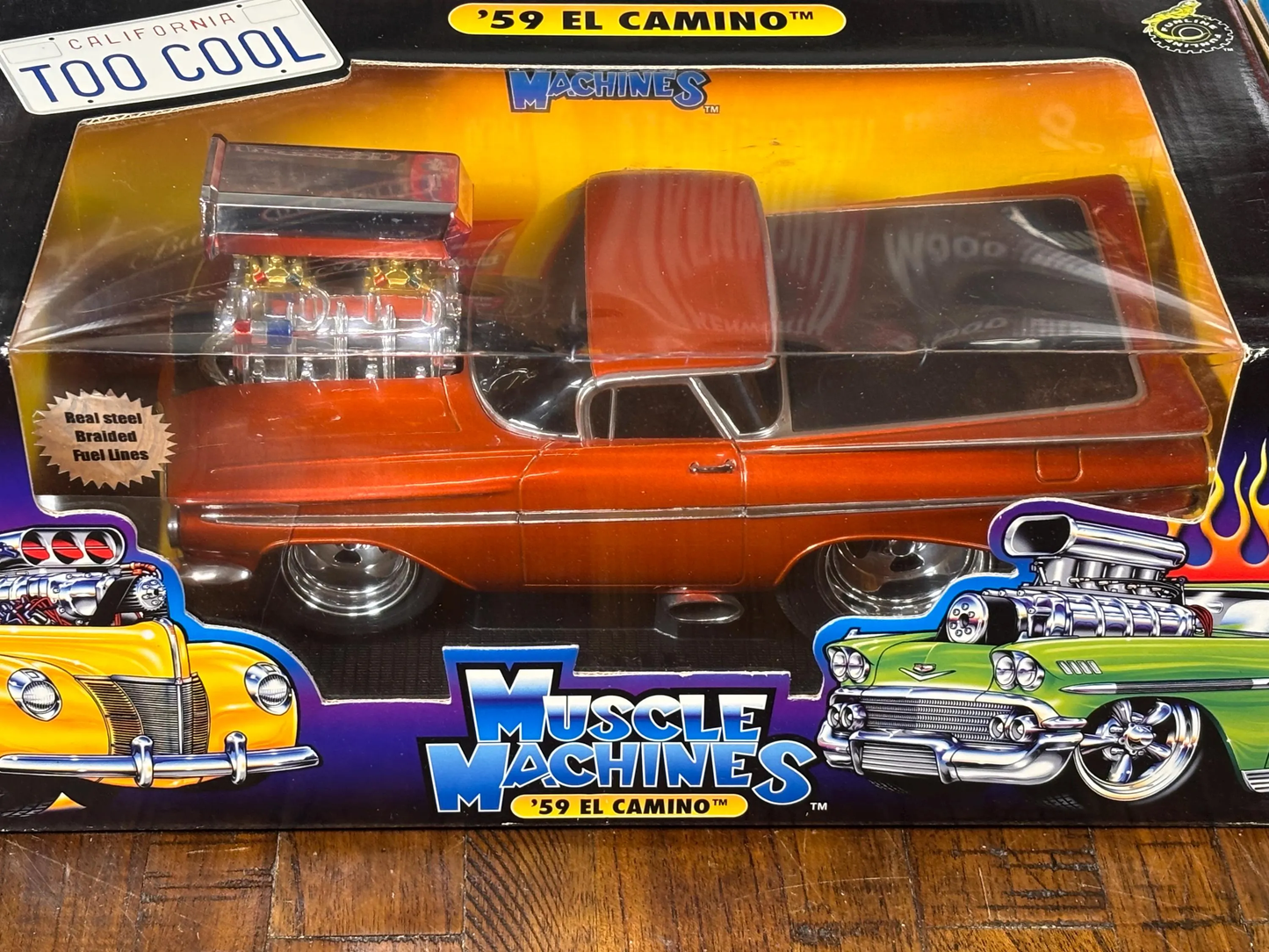El Camino Chevy 1959 Diecast 1:18 Scale Muscle Machines Hot Rod Orange Model Car