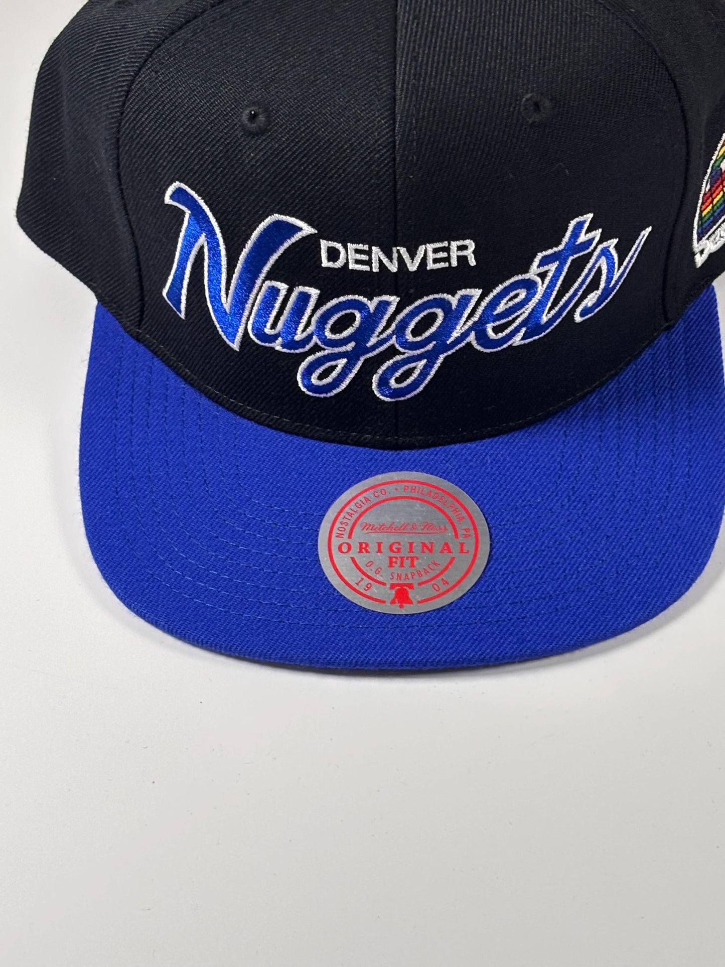 Mitchell Ness Denver Nuggets Black Hardwood Classics Script 2.0 Snapback Hat New
