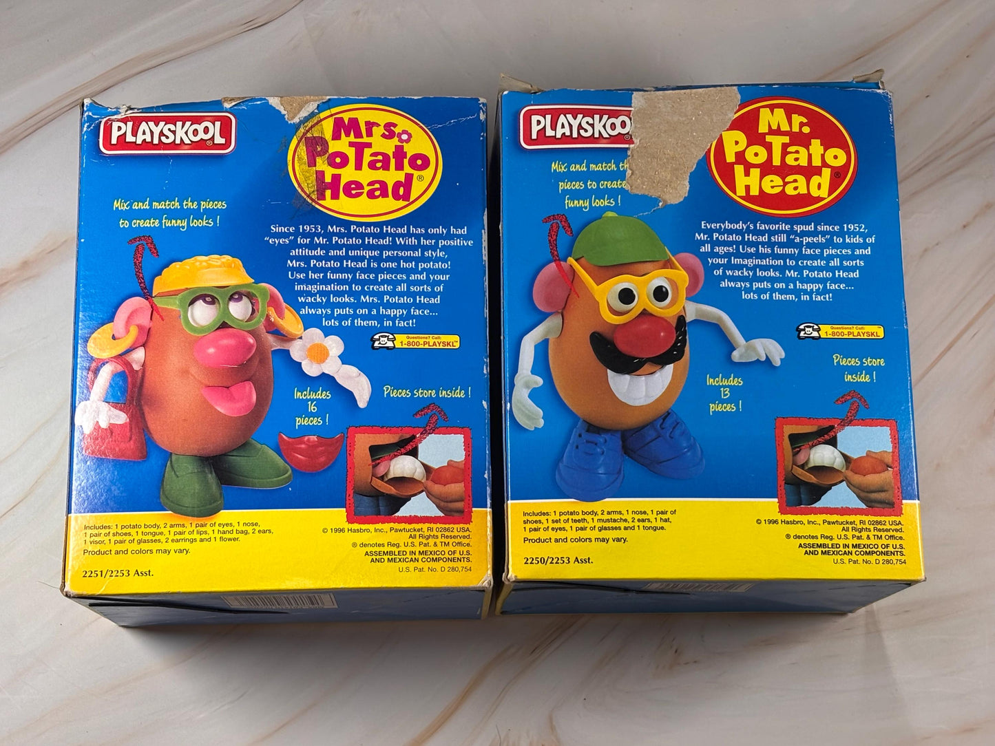 VTG Hasbro Playskool Mr. & Mrs. Potato Head Toy 6" With Accessories 1992-1995
