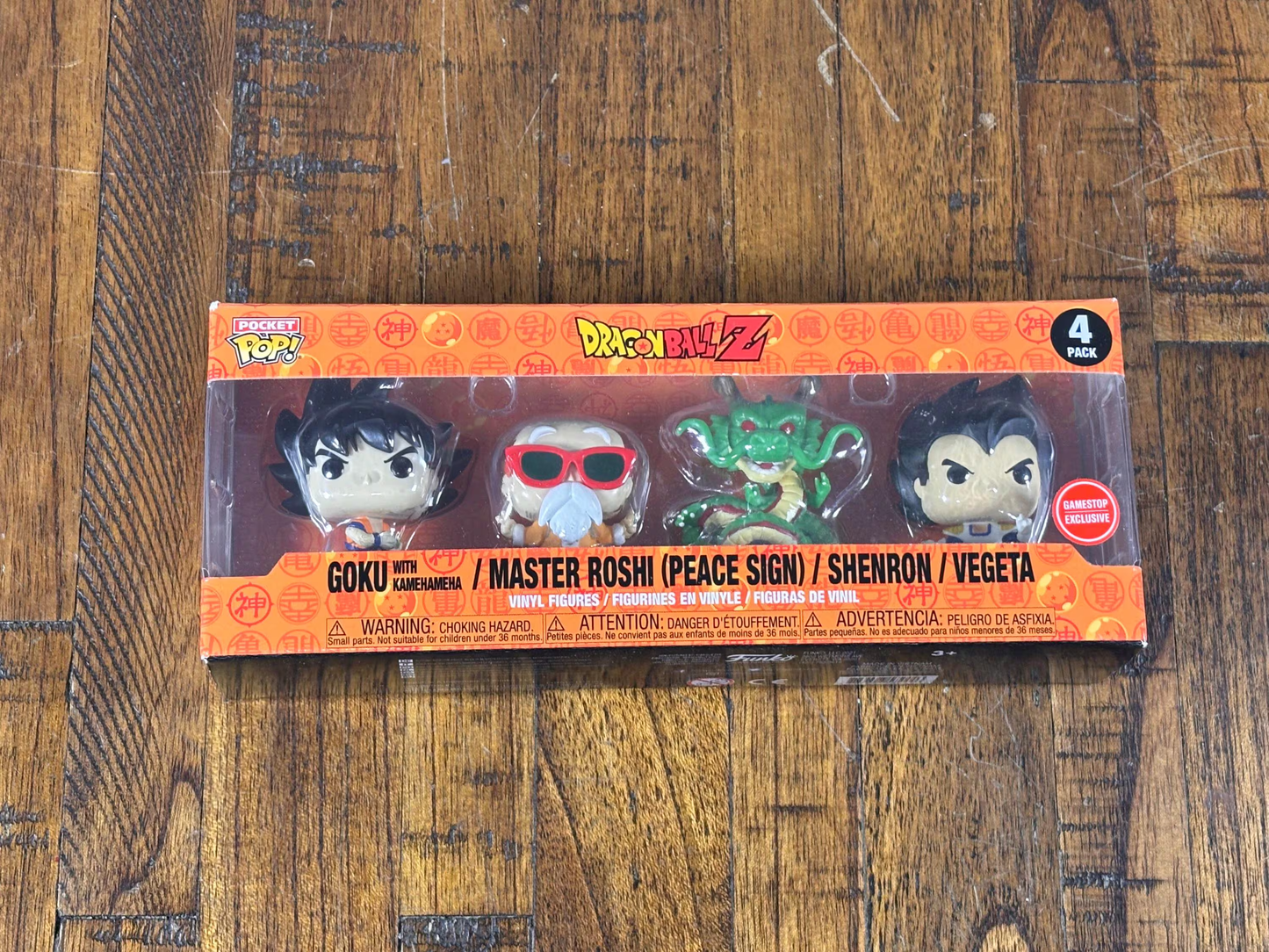 Funko Pop! Pocket 4 Pack Dragon Ball Z Goku Master Roshi Shenron Vegeta New