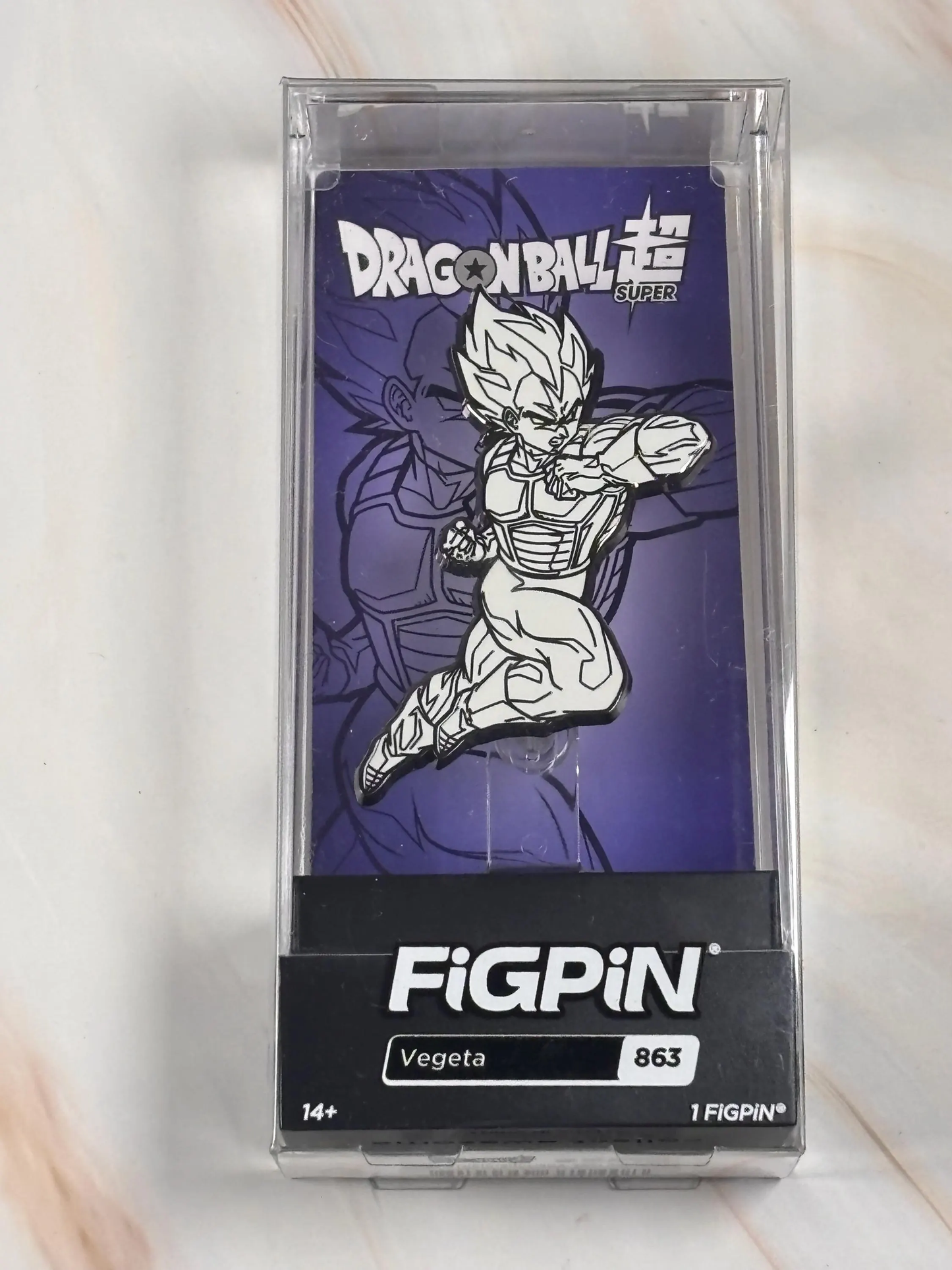 FiGPiN Vegeta SDCC 2022 EVEND Dragonball Z Black White 863 LE  New Collectible Enamel Pin