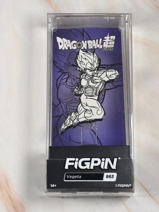 FiGPiN Vegeta SDCC 2022 EVEND Dragonball Z Black White 863 LE  New Collectible Enamel Pin