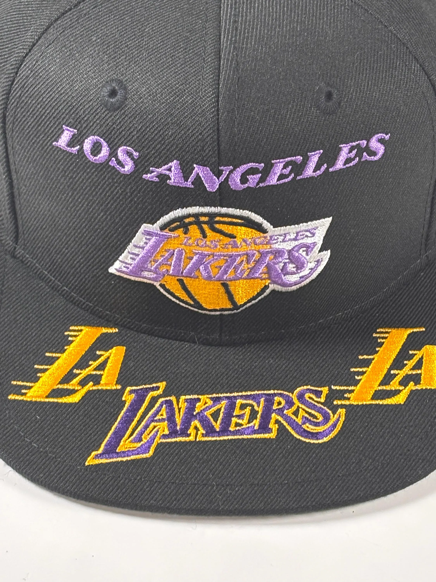 Mitchell & Ness Black LA Los Angeles Lakers Hardwood Classics Snapback Hat New