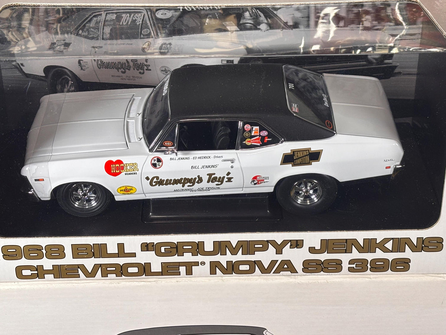 GMP Peachstate Collectibles 1:18 1968 Bill “Grumpy” Jenkins Chevrolet Nova SS 396 New