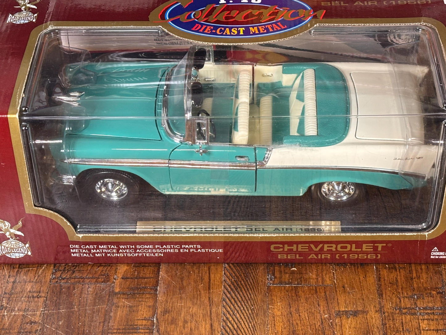 Road Legends 1956 Blue Chevy Bel Air Convertible 1:18 Scale Diecast Model New