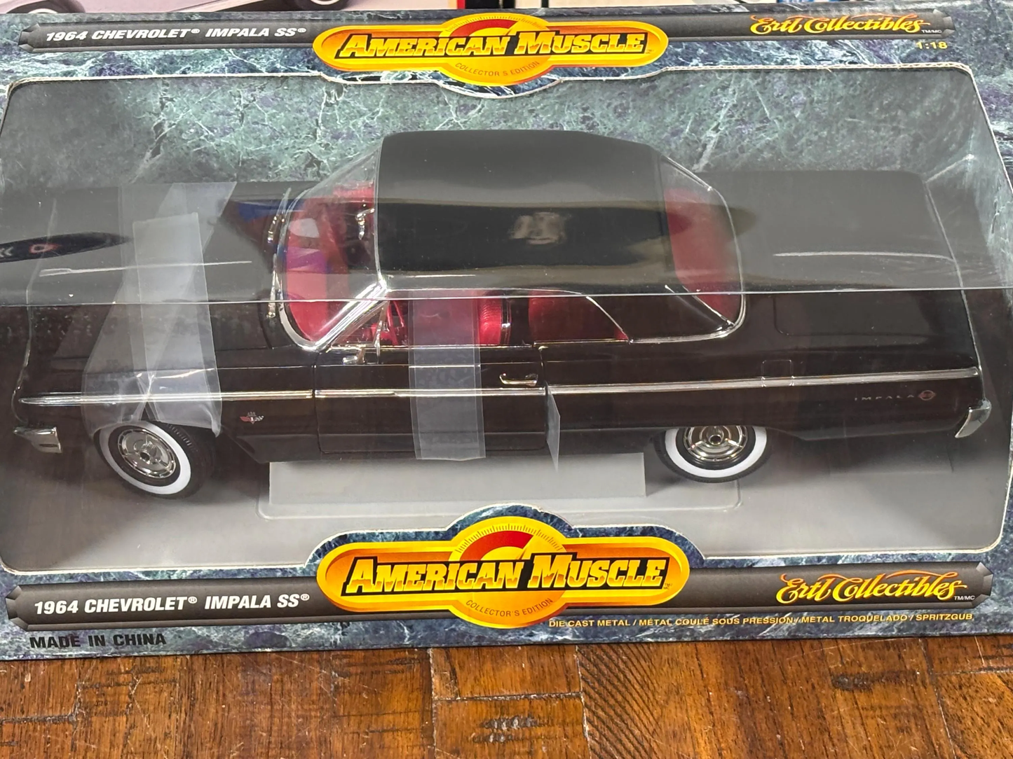 ERTL American Muscle 1:18 1964 Black Chevrolet Impala SS Die-Cast Model New