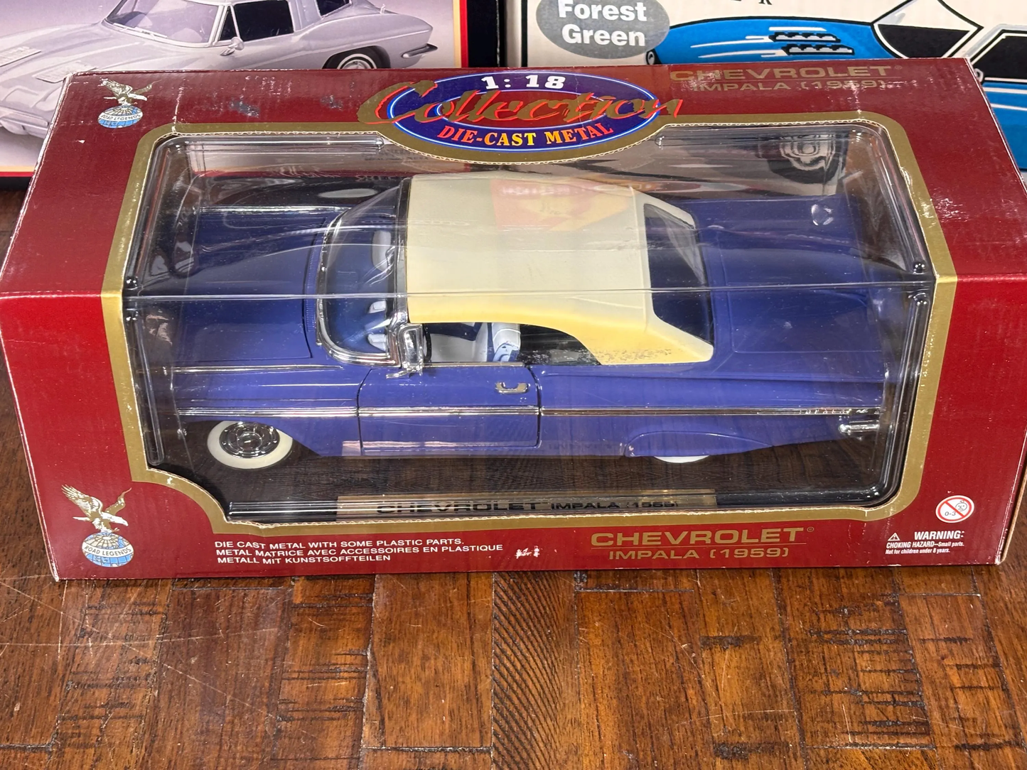 Road Legends 1959 Chevrolet Blue Impala Convertible 1:18 Collection Edition Car