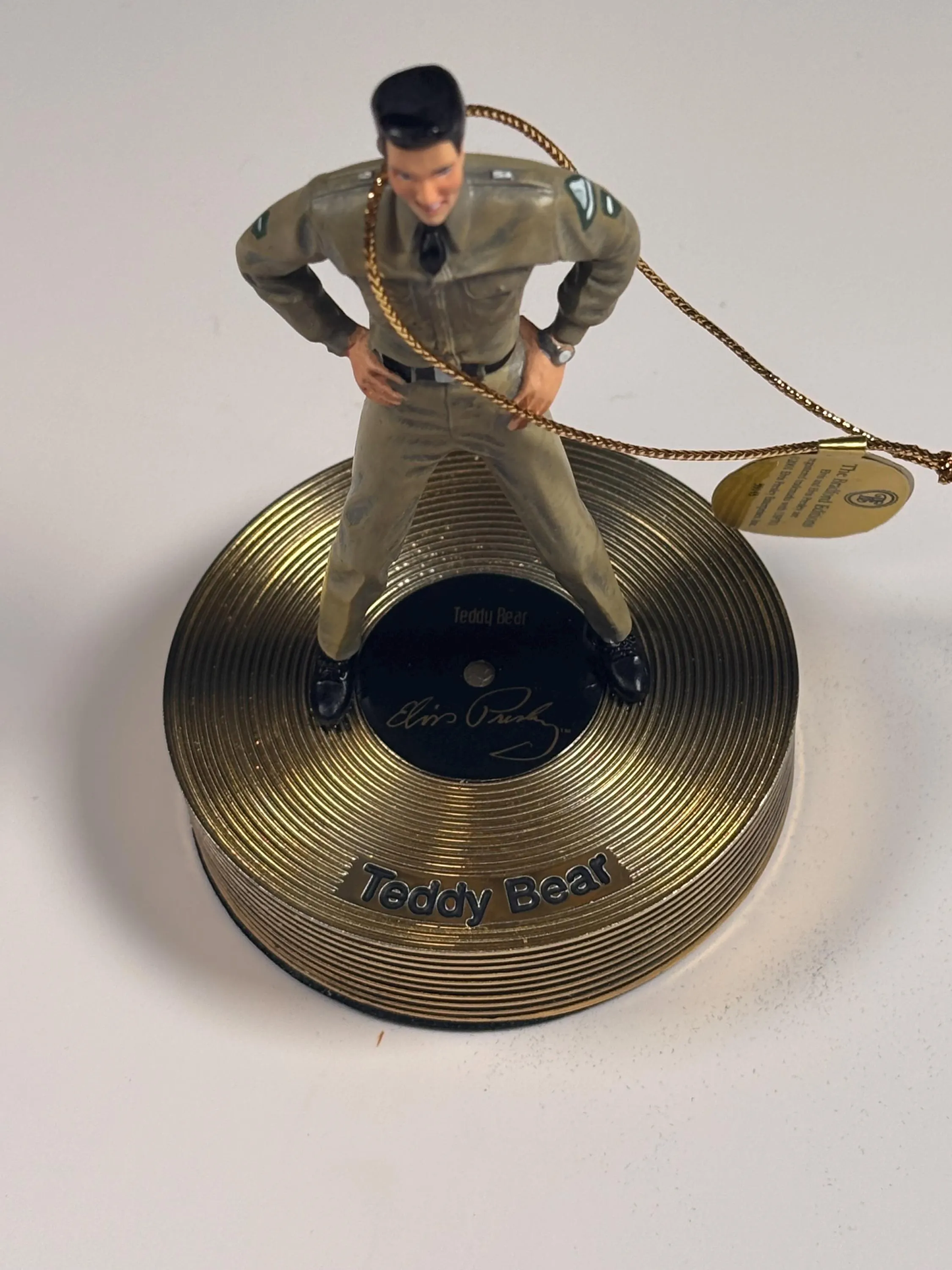 Bradford Editions Elvis Solid Gold Christmas Ornament Collection Teddy Bear