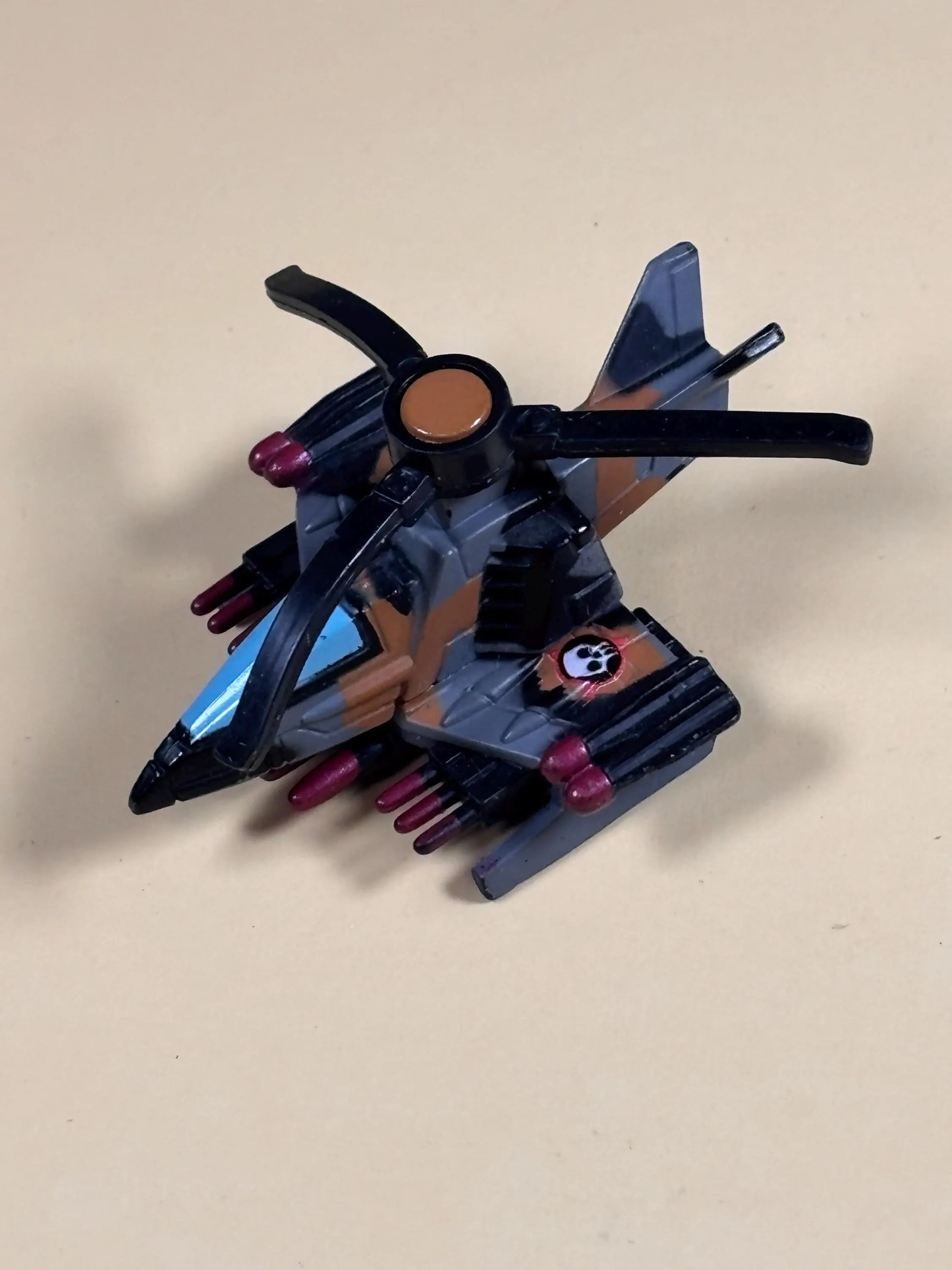 Micro Machines Military One ZI-9000 Helicopter Grey Brown Black Galoob 1993 LGTI