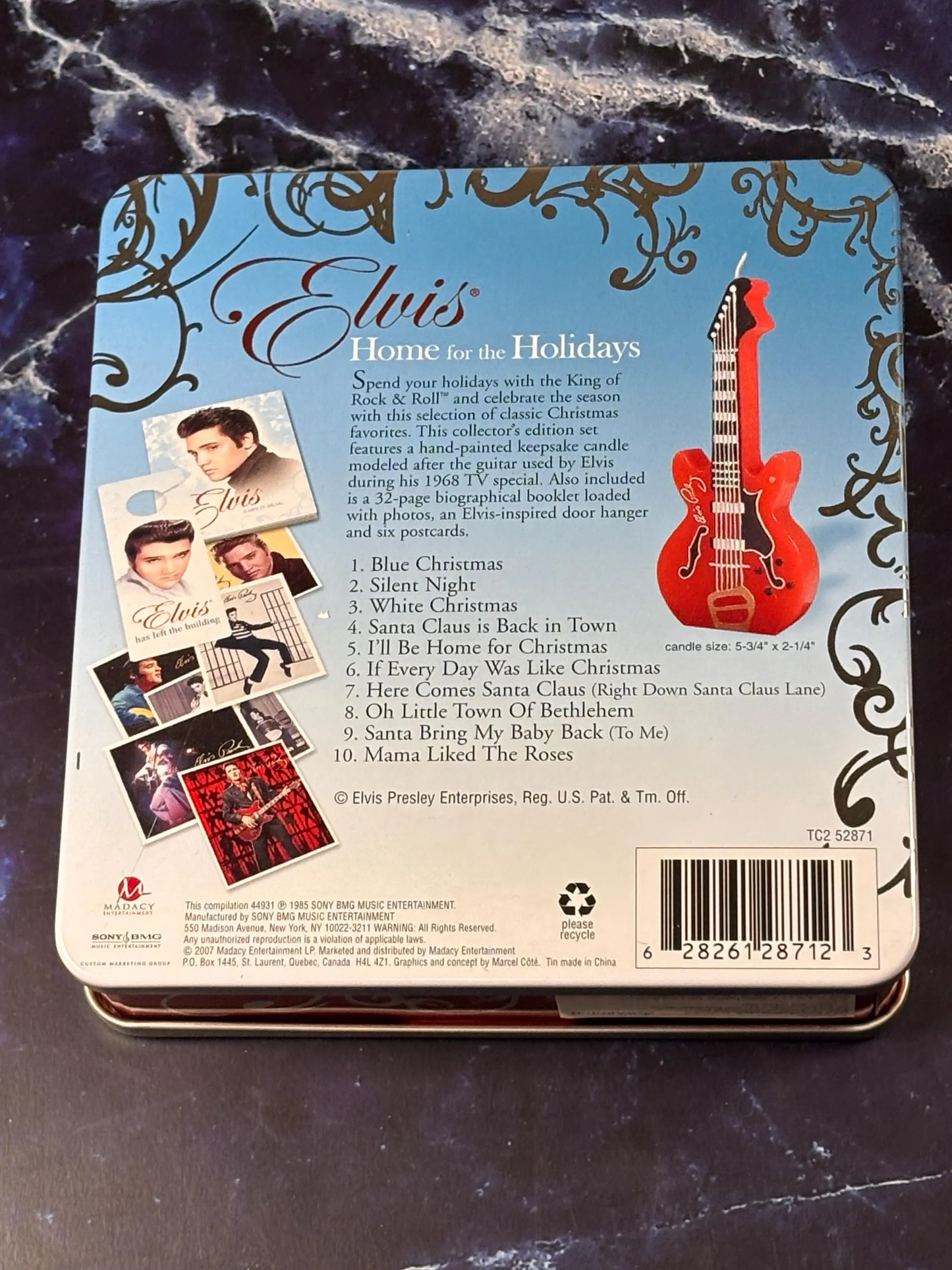Vtg Elvis Home for the Holidays Collector's Edition Tin & Booklet Only 1985 BMG