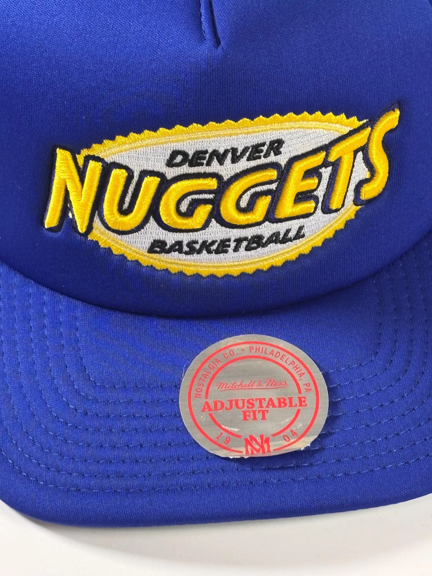 Mitchell & Ness Blue Trucker Hat Denver Nuggets Team Seal Hardwood Classic New