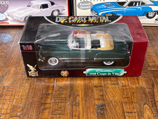 1/18 Diecast Road Legends Collection 1949 Green Cadillac Coupe De Ville New