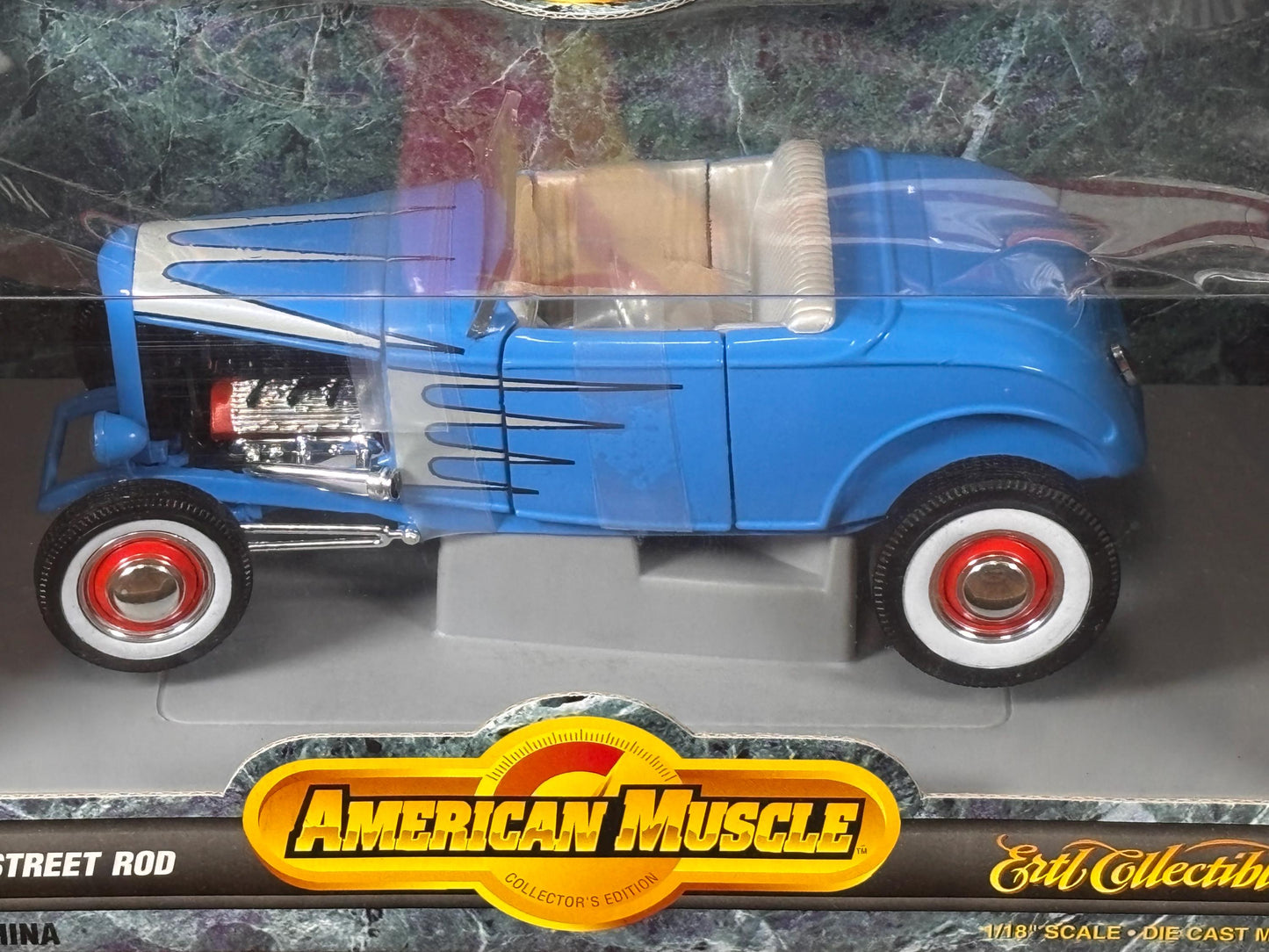 Ertl American Muscle 1/18 1932 Ford Street Rod Blue & Gray Diecast Model Car New