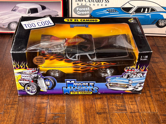 El Camino Chevy 1959 Diecast 1:18 Scale Muscle Machines Hot Rod Flames Model Car